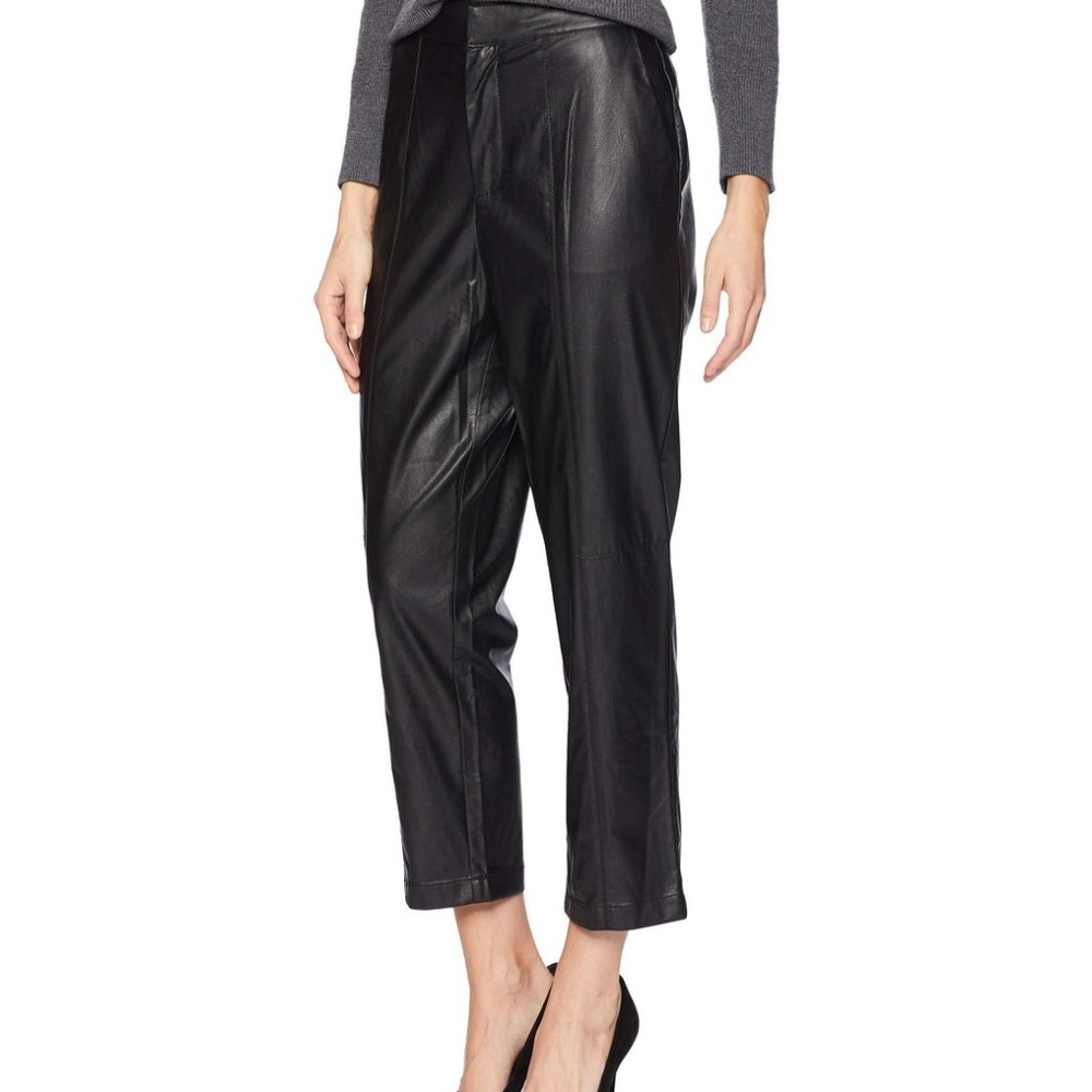 1.STATE Faux Leather Cropped Trouser - Size S
